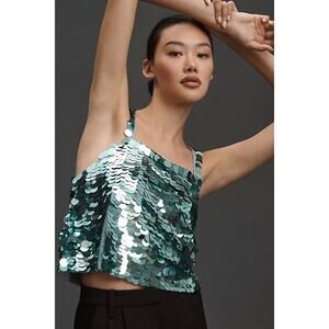 Anthropologie Walter Baker Nicky Paillette Top In Atlantis Piette Small $258